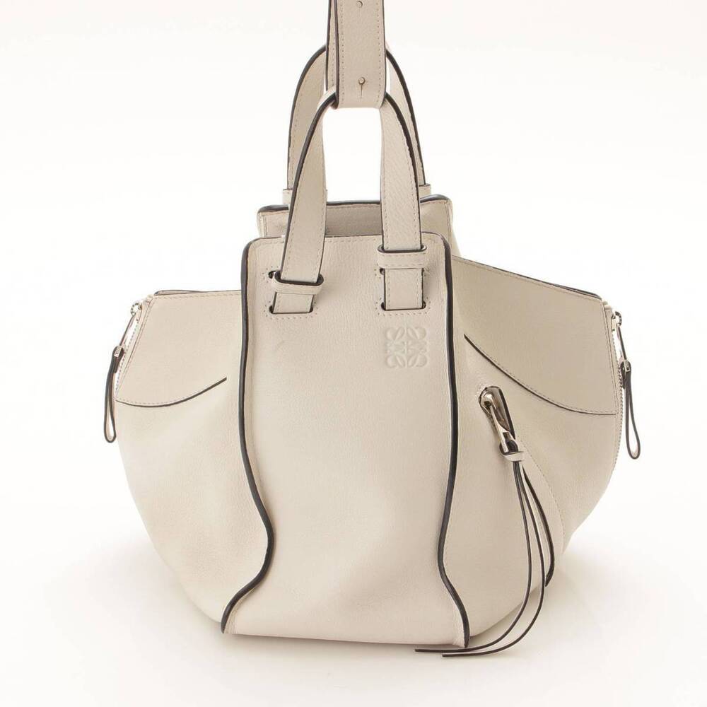 Loewe Hammock Leather Shoulder Handbag White